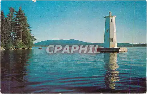 Moderne Karte Lakeside Lighthouse With Mt Sunapeer in the Distance Across lake Sunapee N H