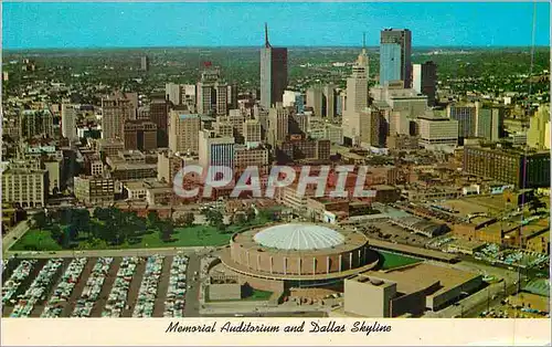 Moderne Karte Memorial Auditorium and Dallas Skyline Texas