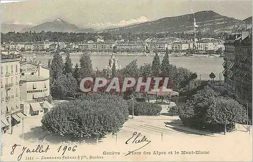 Cartes postales moderne Geneve Place des Alpes et Mont Blanc