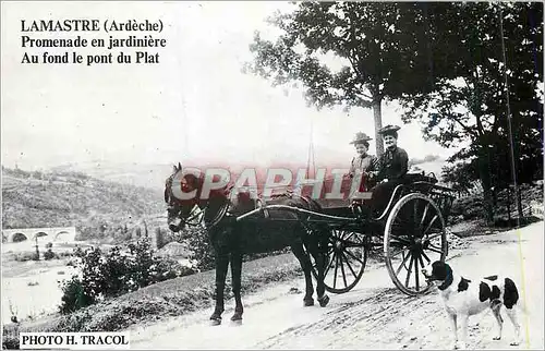 Cartes postales moderne Lamastre (Ardeche) Promenade en Jardiniere Au Fond le Pont du Plat