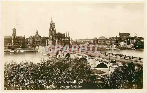 Cartes postales Dresden Blick Von Der Neustarlt Und Augustbrucke
