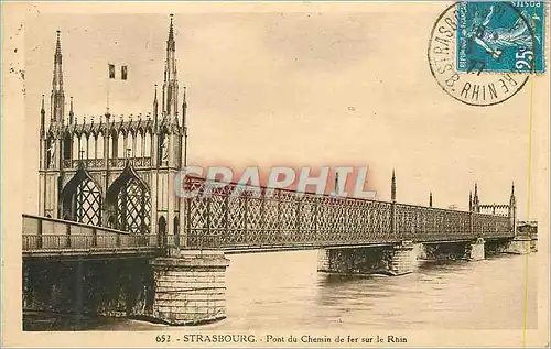 Ansichtskarte AK Strasbourg Pont du Chemin de fer sur le Rhin