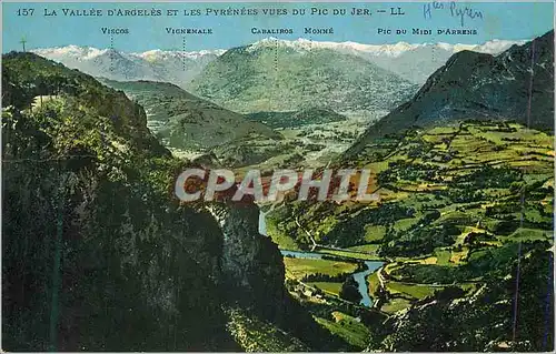 Cartes postales la Vallee d'Argeles et les Pyrenees vues du Pic du Jer