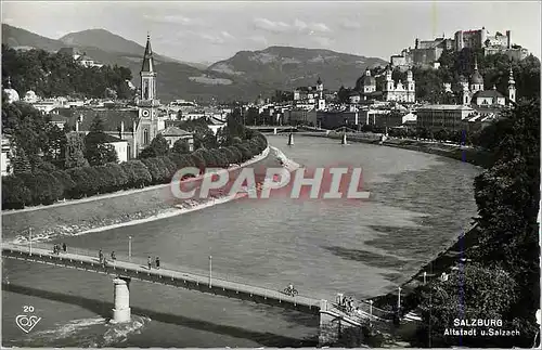 Moderne Karte Salzburg Altstadt Salzach