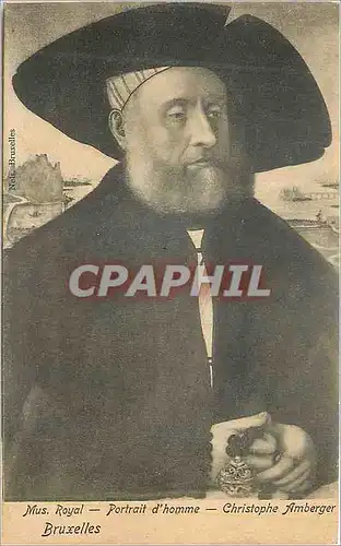 Cartes postales Mus Royal Portrait d'Homme Cristophe Amberger Bruxelles