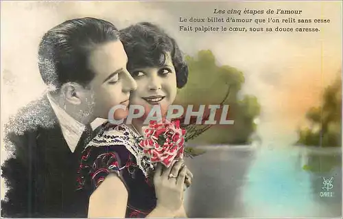 Cartes postales Les Cinq Etapes de l'Amour le Doux Billet d'Amour que l'on relit sans cesse