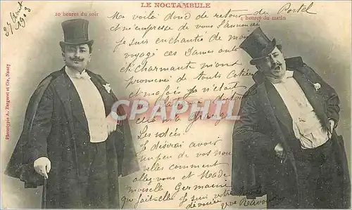 Cartes postales le Noctambule 10 Heures du Soir 4 Heures du Matin