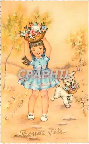 Cartes postales Bonne Fete Enfant Chien