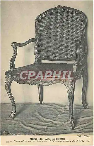 Cartes postales Musee des Arts Decoratifs Fauteuil Canne en Bois (France Comme du XVIIIe S)