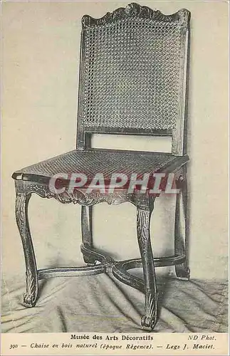 Cartes postales Musee des Arts Decoratifs Fauteuil Fauteuil en Bois Naturel (Epoque Regence)
