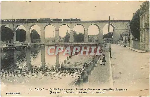 Ansichtskarte AK Laval Le Viaduc au Sommet duquel on Decouvre un Merveilleux Panorama Train