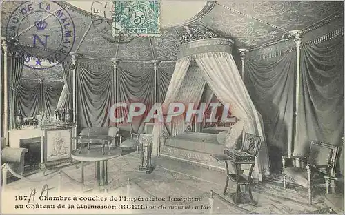 Ansichtskarte AK Chambre a Coucher de l'Imperatrice Josephine au Chateau de la Malmaison (Rueil) ou Elle Mourut e