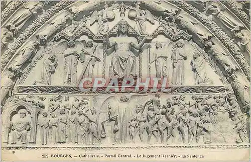 Cartes postales Bourges Cathedrale Portail Central Le Jugement Dernier La Sentence