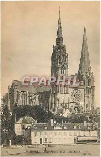 Ansichtskarte AK Chartres les Fleches de la Cathedrale