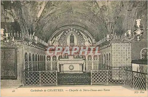 Ansichtskarte AK Cathedrale de Chartres Chapelle de Notre Dame Sous Terre