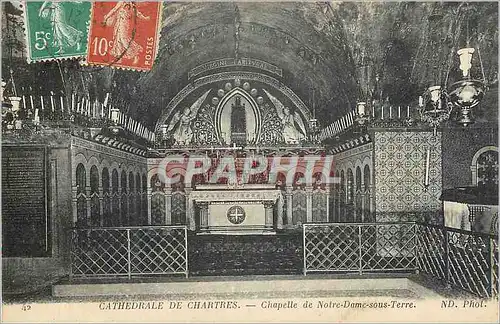 Ansichtskarte AK Cathedrale de Chartres Chapelle de Notre Dame Sous Terre