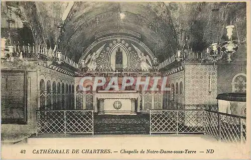 Ansichtskarte AK Cathedrale de Chartres Chapelle de Notre Dame Sous Terre