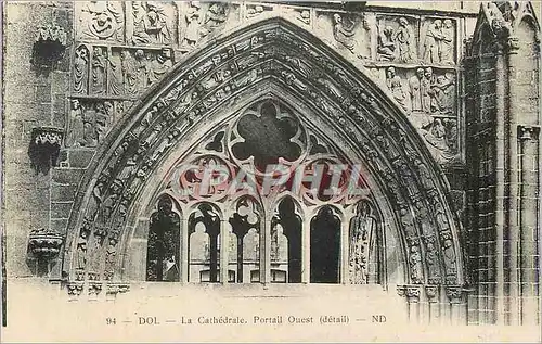 Cartes postales Dol La Cathedrale Portail Ouest (Detail)