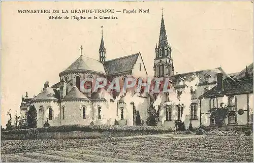 Ansichtskarte AK Monastere de la Grande Trappe Facade Nord Abside de L'Eglise et La Cimetiere