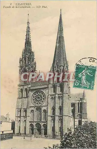 Ansichtskarte AK Chartres Facade de la Cathedrale