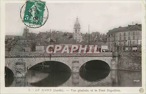Cartes postales Le Mans (Sarthe) vue Generale et Pont Napoleon