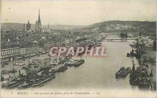 Cartes postales Rouen Vue Generale des Quais Prise du Transbordeur