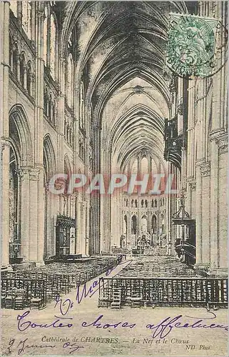 Cartes postales Cathedrale de Chartres La Nef et le Choeur