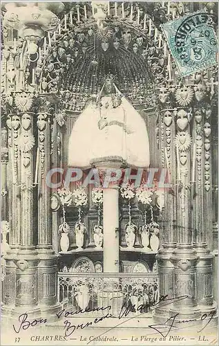 Cartes postales Chartres la Cathedrale La Vierge au Pilier