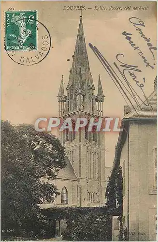 Cartes postales Douvres Eglise Clocher Cote Nord Est