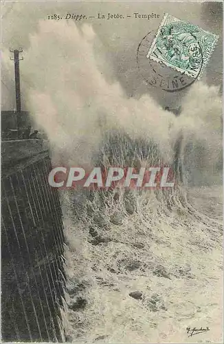 Ansichtskarte AK Dieppe La Jetee Tempete