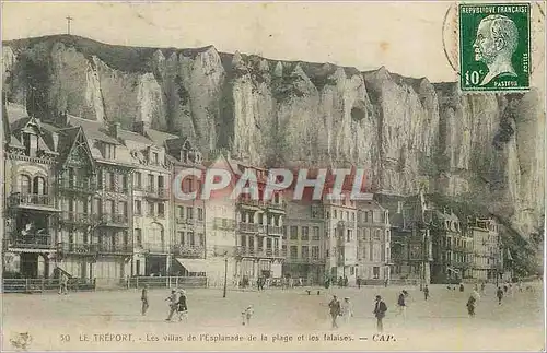 Cartes postales Le Treport Les Villas de l'Esplanade de la Plage et les Falaises