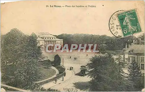 Ansichtskarte AK le Mans Place des Jacobins et Theatre