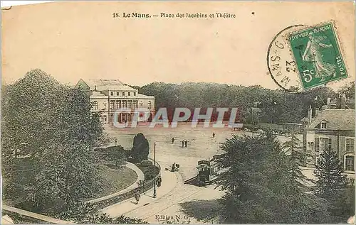 Cartes postales le Mans Place des Jacobins et Theatre
