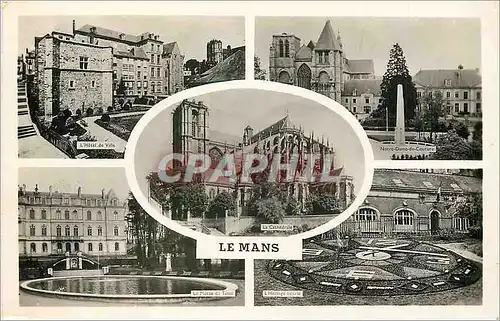 Cartes postales moderne le Mans L'hotel de ville Notre Dame de Couture Le musee de Tesse L'horloge fleurie