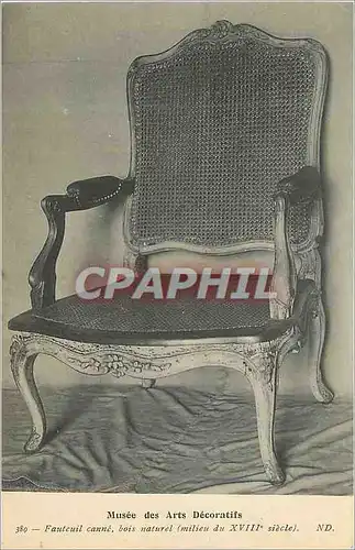 Cartes postales Musee des Arts Decoratifs Fauteuil Canne Bois Naturel (Milieu du XVIIIe Siecle)