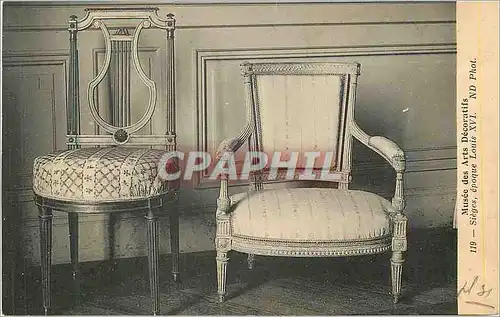 Cartes postales Musee des Arts Decoratifs Sieges Epoque Louis XVI