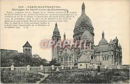 Cartes postales Paris Montemartre Basilique du Sacre Coeur de Montmartre