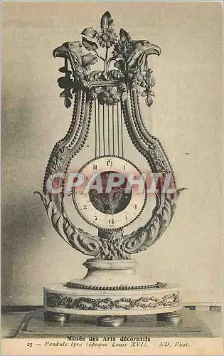Cartes postales Musee des Arts Decoratifs Pendule Lyre (Epoque Louis XVi)