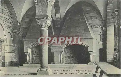Ansichtskarte AK Abbaye des Benedictins de Solesmes (Sarthe) XVIII Les Grandes Chemines du Refectoire