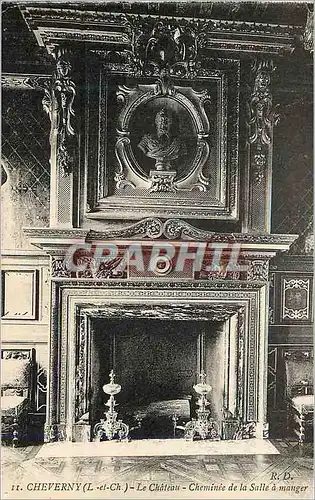 Cartes postales Cheverny (L et Ch) Le Chateau Cheminee de la Salle a Manger