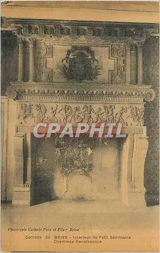 Cartes postales Correze 36 Brive Interieur de Petit Seminaire Cheminee Renaissance