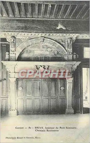 Cartes postales Correze 80 Brive Interieur du Petit Seminaire Cheminee Renaissance