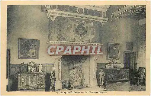 Cartes postales Azay le Rideau La Chambre Royale Cheminee