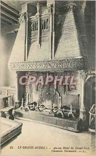 Cartes postales Le Grand Andely Ancien Hotel du Grand Cerf Cheminee Normande