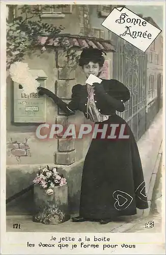 Cartes postales Bonne Annee Boite aux lettres
