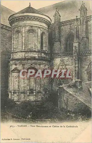 Cartes postales Vannes Tour Renaissance et Cloitre de la Cathedrale