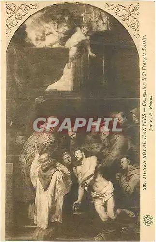 Cartes postales Musee Royal d'Anvers Communion de St Francois d'Assise par PP Rubens