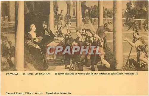 Ansichtskarte AK Venezia R Accad di Belle Arti IL Ricco Epulone a Mensa Fra (Bonifazio Veronese I)