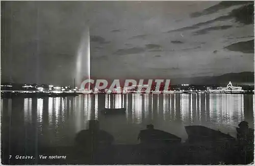 Moderne Karte Geneve Vue Nocturne