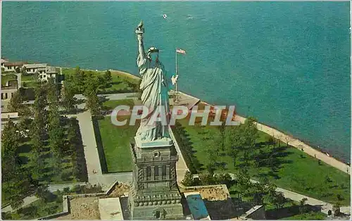 Moderne Karte Statue of Liberty Liberty Island in New York Harbor